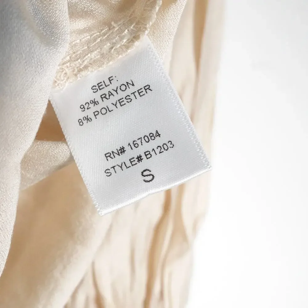 New Damaged Pomander Place Tuckernuck Jaia Cream Smocked Puff Sleeve Blouse